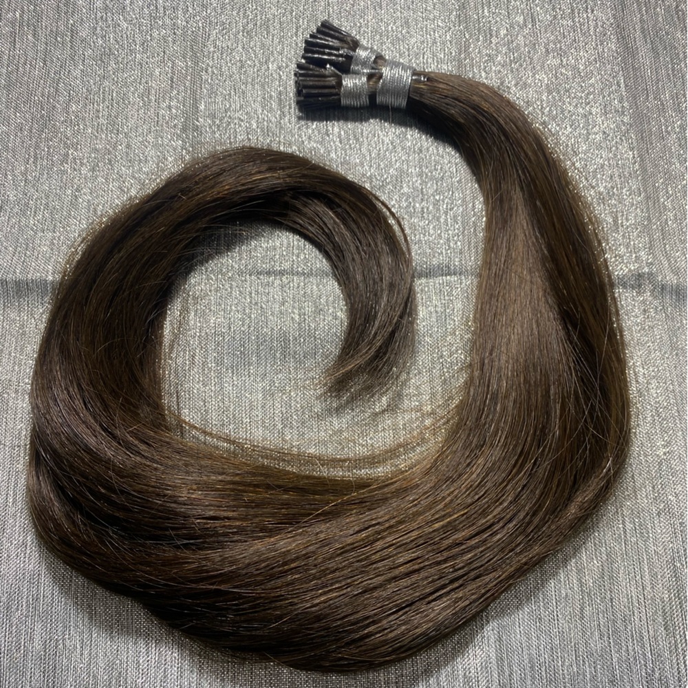LaaVoo I Tip Hair Extensions Human Hair 4 Medium Brown Straight 20 Inch 50g New